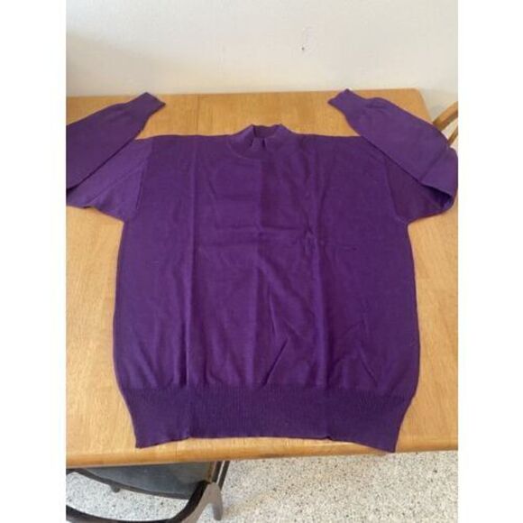 Vintage Tricots St Raphael Womens Size XL Purple 100% Pure Wool Sweater SZ XL - Picture 2 of 6